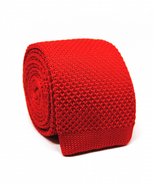 Červená pletená kravata Knitted